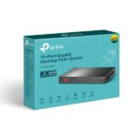 Switch TP-Link TL-SG1210MP a 10 porte - Non gestito - 9xRJ45 1 Gbps - SFP 1 Gbps - Capacità di commutazione fino a 20 Gbps - Ripristino automatico - Plug and Play - Colore: nero - immagine 4