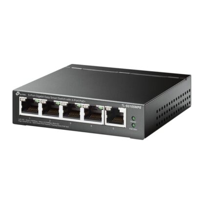 TP-Link TL-SG105MPE Switch a 5 porte RJ45 da 1 Gbps - Negoziazione automatica - Velocità di commutazione fino a 10 Gbps - Supporta QoS - Ripristino automatico - Plug and Play - Colore: nero