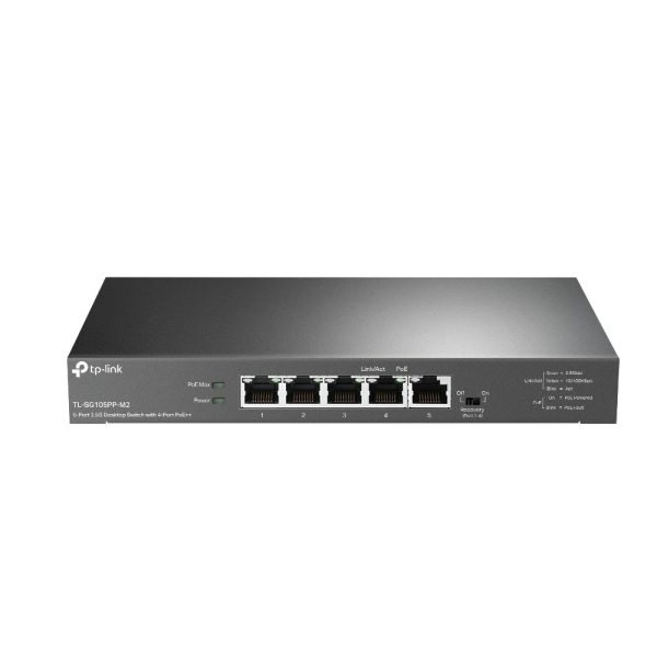 TP-Link TL-SG105PP-M2 Switch a 5 porte RJ45 da 2 TP-Link TL-SG105PP-M2 Switch a 5 porte RJ45 da 2