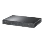 Switch TP-Link TL-SL1311P a 11 porte - Portata fino a 250 m via cavo - 8 porte RJ45 PoE+ da 100 Mbps - 2 porte RJ45 da 1 Gbps - SFP da 1 Gbps - Ripristino automatico - Plug and Play - Colore: nero