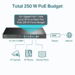 Switch TP-Link TL-SG1218MP a 20 porte - Non gestito - 16 porte RJ45 PoE da 1 Gbps - 2 porte RJ45 da 1 Gbps - 2 porte SFP - Supporta QoS - 2 ventole interne - Plug and Play - Alloggiamento in metallo - Colore nero - immagine 4