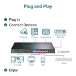 Switch TP-Link TL-SG1218MP a 20 porte - Non gestito - 16 porte RJ45 PoE da 1 Gbps - 2 porte RJ45 da 1 Gbps - 2 porte SFP - Supporta QoS - 2 ventole interne - Plug and Play - Alloggiamento in metallo - Colore nero - immagine 5