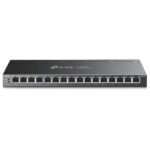 Switch TP-Link TL-SG116P a 16 porte - Non gestito - RJ45 PoE 1 Gbps - Capacità di commutazione fino a 32 Gbps - Ripristino automatico - Colore: nero