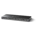 Switch TP-Link TL-SG116P a 16 porte - Non gestito - RJ45 PoE 1 Gbps - Capacità di commutazione fino a 32 Gbps - Ripristino automatico - Colore: nero - immagine 2