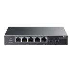 TP-Link TL-SG1005P-PD Switch a 5 porte RJ45 da 1 Gbps - Portata fino a 250 m con cavo - Commutazione fino a 10 Gbps - Ripristino automatico - Plug and Play - Involucro in metallo - Colore: nero