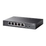 TP-Link TL-SG1005P-PD Switch a 5 porte RJ45 da 1 Gbps - Portata fino a 250 m con cavo - Commutazione fino a 10 Gbps - Ripristino automatico - Plug and Play - Involucro in metallo - Colore: nero - immagine 3