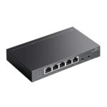 TP-Link TL-SG1005P-PD Switch a 5 porte RJ45 da 1 Gbps - Portata fino a 250 m con cavo - Commutazione fino a 10 Gbps - Ripristino automatico - Plug and Play - Involucro in metallo - Colore: nero - immagine 4