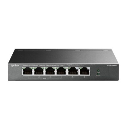TP-Link TL-SF1006P Switch a 6 porte RJ45 da 100 Mbps - Non gestito - 4x PoE - Plug and Play - Autoapprendimento MAC - Colore: nero