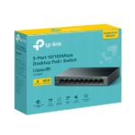 Switch TP-Link LS109P LiteWave con 9 porte RJ45 da 100 Mbps - Non gestito - 8xPoE+ - Plug and Play - Ripristino automatico - Involucro in metallo - Colore nero - immagine 4