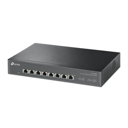 TP-Link TL-SX1008 Switch a 8 porte RJ45 da 10 Gbps - Non gestito - Supporta QoS - Capacità di commutazione fino a 160 Gbps - Colore: nero