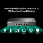 TP-Link TL-SX105 Switch a 5 porte RJ45 da 10 Gbps - Negoziazione automatica - Capacità di commutazione fino a 100 Gbps - Supporta QoS - Plug and Play - Colore: nero - immagine 5