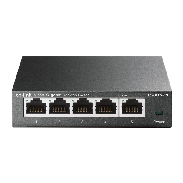 TP-Link TL-SG105S Switch a 5 porte RJ45 da 100 Mbps - Non gestito - Supporta QoS - Indicatori LED - Plug and Play - Colore: nero