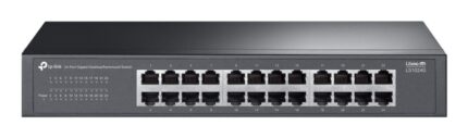 Switch TP-Link LS1024G a 24 porte RJ45 da 1 Gbps - Non gestito - Plug and Play - Supporta QoS - Silenzioso - Capacità di commutazione fino a 48 Gbps - Alloggiamento in metallo - Colore nero