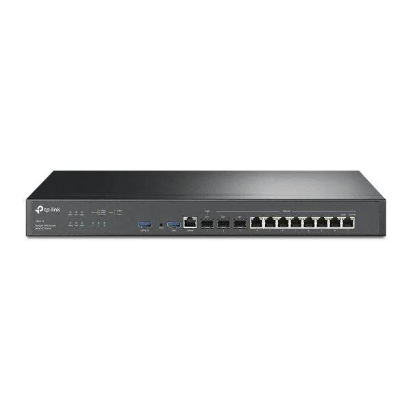 Router Gigabit TP-Link Omada ER8411 - 8 porte RJ45 - 3 porte SFP - 2 porte USB-A - VPN - Bilanciamento del carico - Alloggiamento in acciaio - 4 GB di RAM - Sistema NAT - Gestione centralizzata nel cloud - Colore: nero Router Gigabit TP-Link Omada ER8411 - 8 porte RJ45 - 3 porte SFP - 2 porte USB-A - VPN - Bilanciamento del carico - Alloggiamento in acciaio - 4 GB di RAM - Sistema NAT - Gestione centralizzata nel cloud - Colore: nero