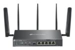 TP-Link Omada ER706WP-4G Router dual-band con NAT - WiFi fino a 3 Gbps - Ethernet - VPN - SFP da 1 Gbps - WAN da 1 Gbps - 4 porte LAN da 1 Gbps - Bilanciamento del carico - Antenne rimovibili - Colore nero