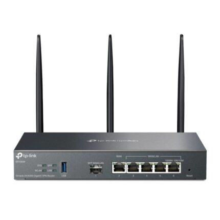 Router TP-Link Omada ER706W dual-band - Velocità fino a 3 Gbps - VPN - Wi-Fi - SFP da 1 Gbps - 5 porte RJ45 da 1 Gbps - Antenne rimovibili - Colore: nero
