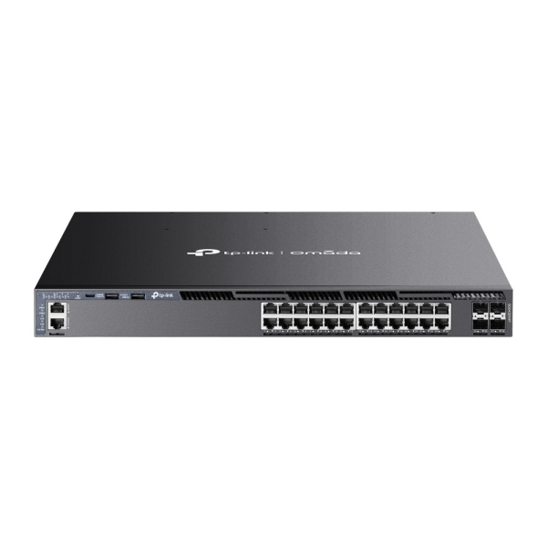 Switch TP-Link Omada SG6428XHP a 28 porte - Gestito - 24xRJ45 PoE+ 1 Gbps - 4xSFP 10 Gbps - Supporta QoS - 4 ventole - Doppio alimentatore - Velocità di commutazione 128 Gbps - Colore: nero Switch TP-Link Omada SG6428XHP a 28 porte - Gestito - 24xRJ45 PoE+ 1 Gbps - 4xSFP 10 Gbps - Supporta QoS - 4 ventole - Doppio alimentatore - Velocità di commutazione 128 Gbps - Colore: nero