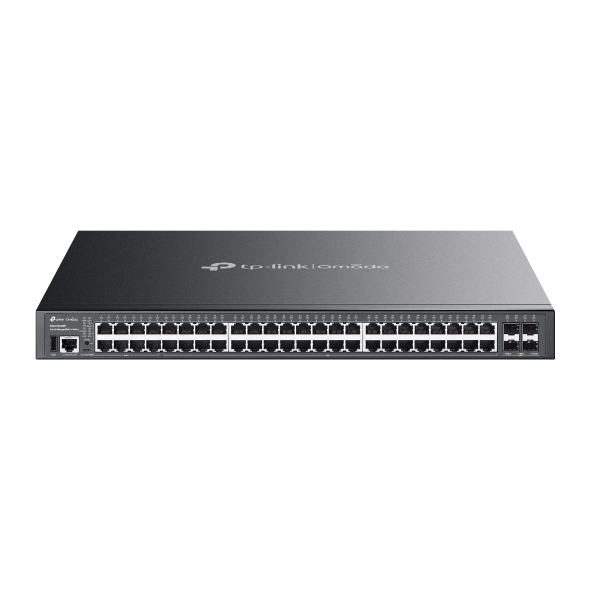 Switch TP-Link Omada SG5452XMPP a 52 porte - Gestibile - 40xRJ45 PoE+ 1 Gbps - 8xRJ45 PoE++ 1 Gbps - 4xSFP+ 10 Gbps - Supporta QoS - Capacità di commutazione fino a 176 Gbps - Colore: nero