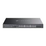 Switch TP-Link Omada SG5428XMPP a 28 porte - Gestibile - 8xRJ45 PoE++ 1 Gbps - 16xRJ45 PoE+ 1 Gbps - 4xSFP 10 Gbps - Supporta QoS - Capacità di commutazione fino a 128 Gbps - Colore: nero