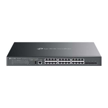 Switch TP-Link Omada SG5428XMPP a 28 porte - Gestibile - 8xRJ45 PoE++ 1 Gbps - 16xRJ45 PoE+ 1 Gbps - 4xSFP 10 Gbps - Supporta QoS - Capacità di commutazione fino a 128 Gbps - Colore: nero