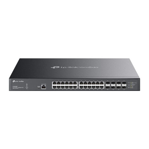 Switch TP-Link Omada SX3832MPP a 32 porte - Gestibile - 24xRJ45 PoE++ 10 Gbps - 8xSFP+ 10 Gbps - Supporta QoS - Capacità di commutazione fino a 640 Gbps - Alloggiamento in metallo - Colore nero Switch TP-Link Omada SX3832MPP a 32 porte - Gestibile - 24xRJ45 PoE++ 10 Gbps - 8xSFP+ 10 Gbps - Supporta QoS - Capacità di commutazione fino a 640 Gbps - Alloggiamento in metallo - Colore nero