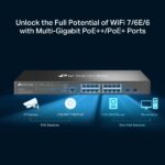 Switch TP-Link Omada SG3218XP-M2 a 18 porte - Gestito - 16xRJ45 2,5 Gbps - 2xSFP+ 10 Gbps - Supporta QoS - Capacità di commutazione fino a 120 Gbps - Colore: nero - immagine 5