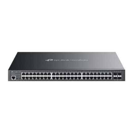 Switch TP-Link Omada SG3452XMPP a 52 porte - Gestito - 40xRJ45 PoE+ 1 Gbps - 8xRJ45 PoE++ 1 Gbps - 4xSFP+ 10 Gbps - Supporta QoS - Capacità di commutazione fino a 176 Gbps - Alloggiamento in metallo - Colore nero