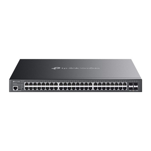Switch TP-Link Omada SG3452XMPP a 52 porte - Gestito - 40xRJ45 PoE+ 1 Gbps - 8xRJ45 PoE++ 1 Gbps - 4xSFP+ 10 Gbps - Supporta QoS - Capacità di commutazione fino a 176 Gbps - Alloggiamento in metallo - Colore nero