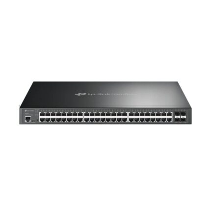 Switch TP-Link Omada SG3452XP a 52 porte - Gestito - 48xRJ45 PoE+ 1 Gbps - 4xSFP+ 10 Gbps - Supporta QoS - Capacità di commutazione fino a 176 Gbps - Alloggiamento in metallo - Colore nero