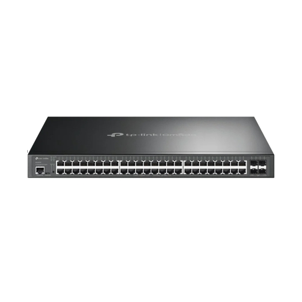 Switch TP-Link Omada SG3452XP a 52 porte - Gestito - 48xRJ45 PoE+ 1 Gbps - 4xSFP+ 10 Gbps - Supporta QoS - Capacità di commutazione fino a 176 Gbps - Alloggiamento in metallo - Colore nero