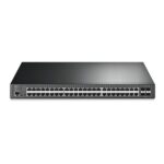 Switch TP-Link Omada SG3452P a 52 porte - Gestito - 48xRJ45 PoE+ 1 Gbps - 4xSFP 1 Gbps - Capacità di commutazione fino a 104 Gbps - Supporta QoS - Alloggiamento in metallo - Colore nero