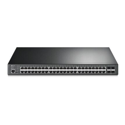 Switch TP-Link Omada SG3452P a 52 porte - Gestito - 48xRJ45 PoE+ 1 Gbps - 4xSFP 1 Gbps - Capacità di commutazione fino a 104 Gbps - Supporta QoS - Alloggiamento in metallo - Colore nero