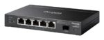 Switch TP-Link Omada SG2206MP a 5 porte - Livello 2 - 4xRJ45 PoE+ 1 Gbps - 1xRJ45 1 Gbps - Supporta QoS - Capacità di commutazione fino a 12 Gbps - Alloggiamento in metallo - Colore nero - immagine 3