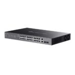 Switch TP-Link Omada ES228GMP a 28 porte - Gestito - 24xRJ45 PoE+ 1 Gbps - 2xRJ45 1 Gbps - 2xSFP - Supporta QoS - 2 ventole interne - Plug and Play - Involucro in metallo - Colore nero - immagine 3