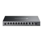 Switch TP-Link Omada ES210GMP a 10 porte - Portata fino a 250 m via cavo - 8xRJ45 PoE+ 1 Gbps - 1xRJ45 1 Gbps - 1xRJ45/SFP combinato - Supporta QoS - Capacità di commutazione fino a 20 Gbps - Colore: nero - immagine 2