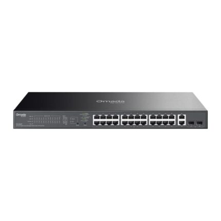 Switch TP-Link Omada ES228GP a 28 porte - Gestito - 26xRJ45 PoE+ 1 Gbps - 2xSFP 1 Gbps - Supporta QoS - 2 ventole interne - Velocità di commutazione fino a 56 Gbps - Alloggiamento in metallo - Colore nero