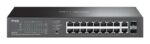 Switch TP-Link Omada ES220GP a 20 porte - Gestito - 18xRJ45 PoE+ 1 Gbps - 2xSFP 1 Gbps - Supporta QoS - Capacità di commutazione fino a 40 Gbps - Alloggiamento in metallo - Colore nero