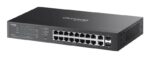 Switch TP-Link Omada ES220GP a 20 porte - Gestito - 18xRJ45 PoE+ 1 Gbps - 2xSFP 1 Gbps - Supporta QoS - Capacità di commutazione fino a 40 Gbps - Alloggiamento in metallo - Colore nero - immagine 3