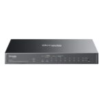 Switch TP-Link Omada ES210GP a 10 porte - Gestito - 8xRJ45 PoE+ 1 Gbps - 1xRJ45 1 Gbps - 1xRJ45/SFP combinato - Plug and Play - Supporta QoS - Alloggiamento in metallo - Colore nero