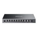 Switch TP-Link Omada ES210GP a 10 porte - Gestito - 8xRJ45 PoE+ 1 Gbps - 1xRJ45 1 Gbps - 1xRJ45/SFP combinato - Plug and Play - Supporta QoS - Alloggiamento in metallo - Colore nero - immagine 2