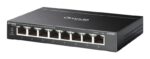 Switch TP-Link Omada ES208GP a 8 porte RJ45 PoE+ da 1 Gbps - Gestito - Capacità di commutazione fino a 16 Gbps - Supporta QoS - Involucro in metallo - Colore: nero - immagine 3