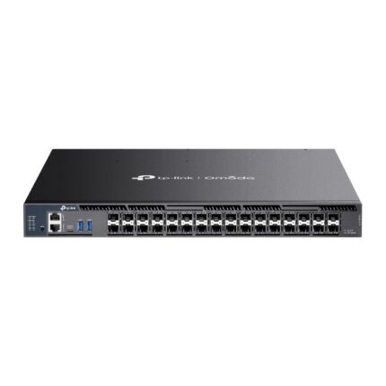 Switch TP-Link Omada SX6632YF a 32 porte - 4 ventole - 26xSFP+ 10 Gbps - 6xSFP28 25 Gbps - Sicurezza avanzata - Capacità di commutazione fino a 820 Gbps - Colore: nero