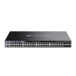 Switch TP-Link Omada SG6654X a 54 porte - Gestito - 48xRJ45 1 Gbps - 6xSFP+ 10 Gbps - Supporta QoS - 2 alimentatori - 4 ventole - Velocità di commutazione fino a 216 Gbps - Colore: nero