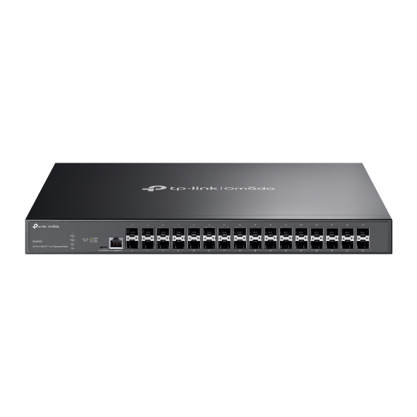 Switch TP-Link Omada SX3032F a 32 porte SFP+ da 10 Gbps - Gestibile - Supporta QoS - 2 ventole interne - Velocità di commutazione fino a 640 Gbps - Colore: nero