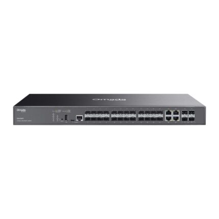 Switch TP-Link Omada SG5428XF a 28 porte - Gestibile - 20xSFP - 4xRJ45/SFP combo - 4xSFP+ 10 Gbps - Capacità di commutazione fino a 128 Gbps - Colore: nero