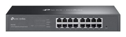 Switch TP-Link Omada ES216G a 16 porte - Gestito - RJ45 1 Gbps - Capacità di commutazione fino a 32 Gbps - Supporta QoS - Plug and Play - Colore: nero