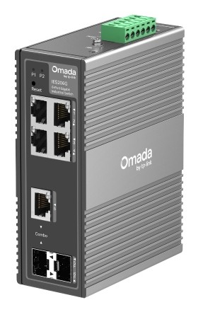 Switch TP-Link Omada IES206G a 6 porte - Gestito - 4xRJ45 1 Gbps - 1xRJ45/SFP 1 Gbps - 1xSFP 1 Gbps - Supporta QoS - Capacità di commutazione fino a 12 Gbps - Colore: grigio scuro