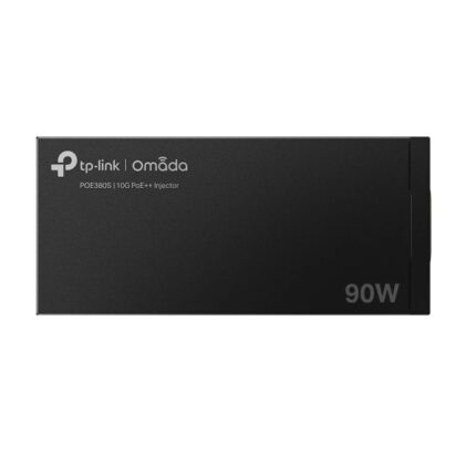 TP-Link Omada POE380S Injector PoE - 90 W - Velocità fino a 10 Gbps - 2x RJ45 - Rilevamento automatico - Plug and Play - Alimentatore integrato - Involucro in metallo - Colore: nero
