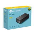 TP-Link Omada POE380S Injector PoE - 90 W - Velocità fino a 10 Gbps - 2x RJ45 - Rilevamento automatico - Plug and Play - Alimentatore integrato - Involucro in metallo - Colore: nero - immagine 4