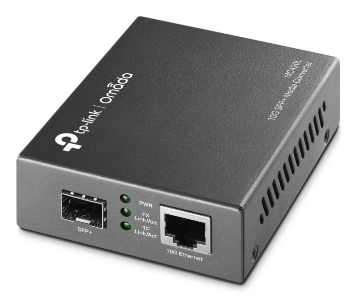 TP-Link Omada MC420L Convertitore da fibra ottica a RJ45 - Velocità fino a 10 Gbps - Negoziazione automatica - Colore grigio scuro TP-Link Omada MC420L Convertitore da fibra ottica a RJ45 - Velocità fino a 10 Gbps - Negoziazione automatica - Colore grigio scuro